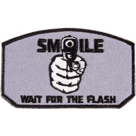 SMILE WAIT FOR THE FLASH PATCH (Option: GREY  6 PACK)